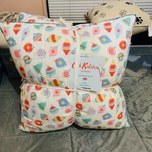 Cath Kidston London  2 Christmas Baubles Pastel Euro Shams